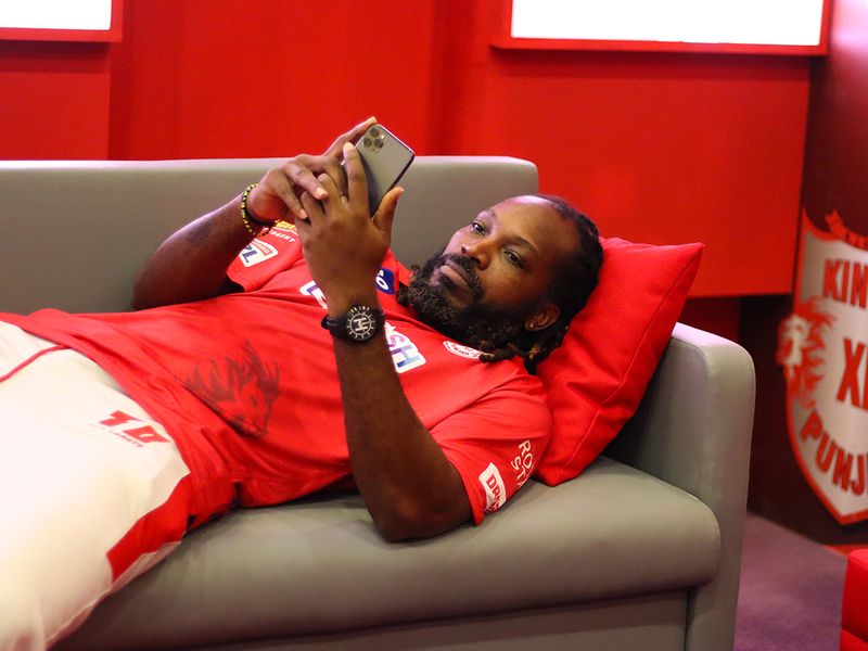 Chris Gayle looks relaxed for Kings XI Punjab