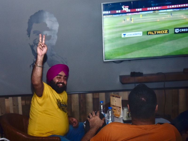 Fans during Mumbai Indians v Chennai Super Kings