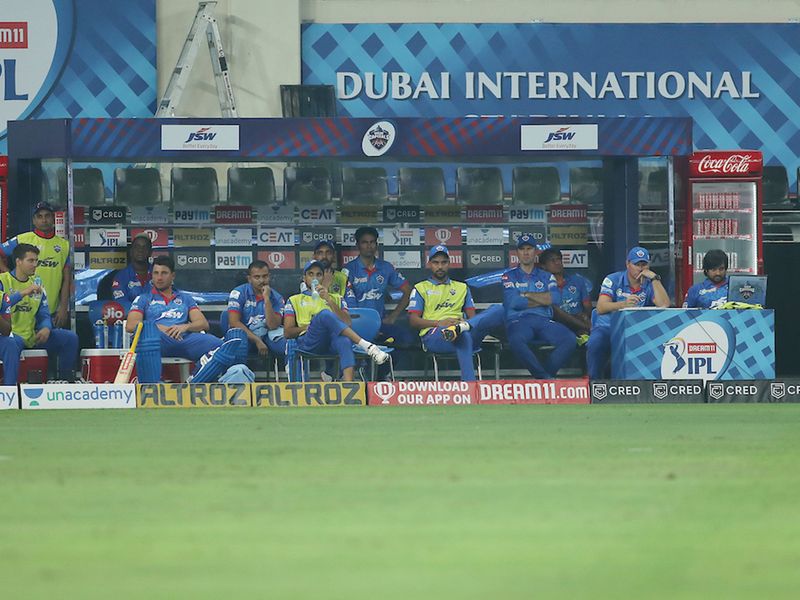 The Delhi Capitals dugout looked worries as they slumped.