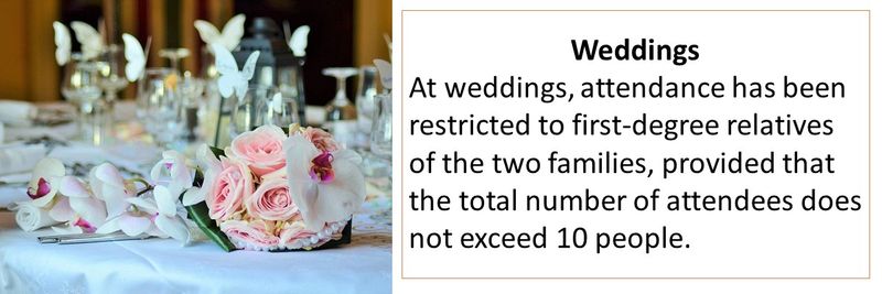 Wedding attendees have been restricted to first-degree relatives