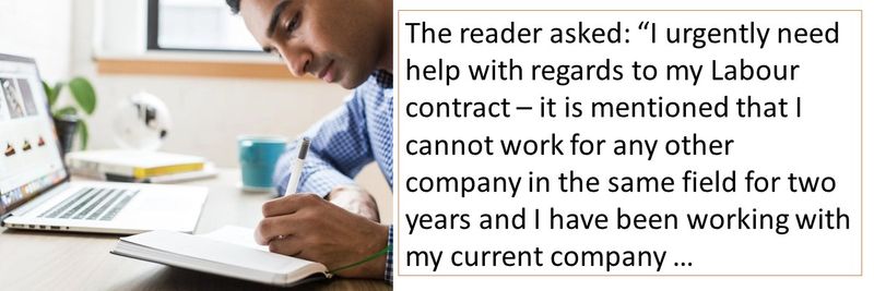 My contract mentions that I cannot work for any other company in the same field for two years