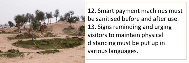 12. Smart payment machines must be sanitised before and after use. 13. Awareness posters  must be put up in various languages.