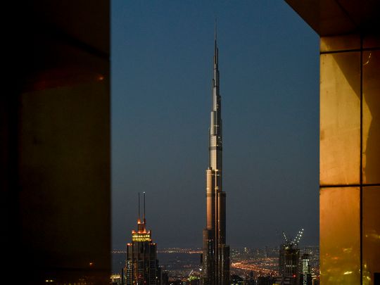 Stock Dubai skyline city