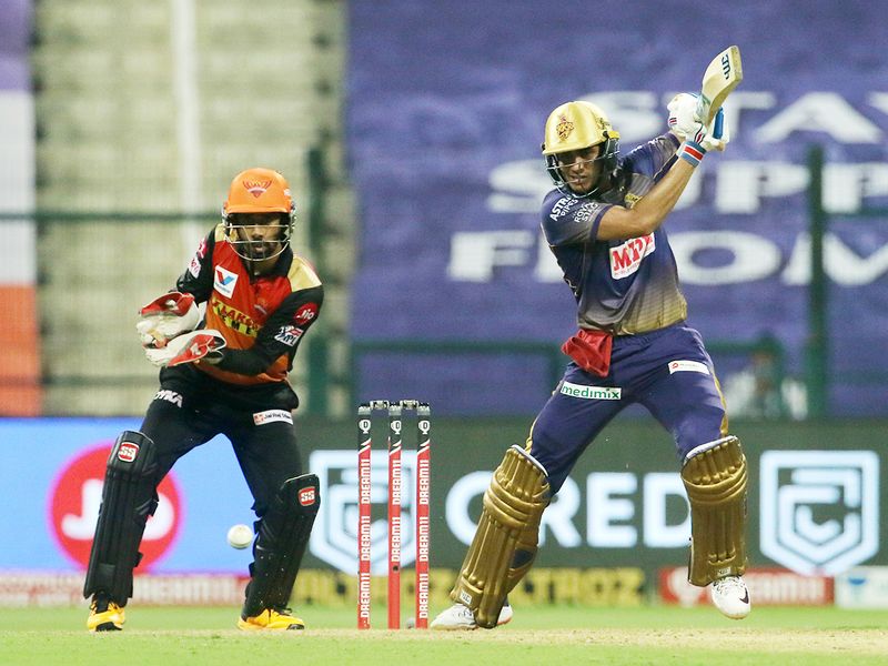 Shubman Gill of Kolkata Knight Riders plays a shot. 