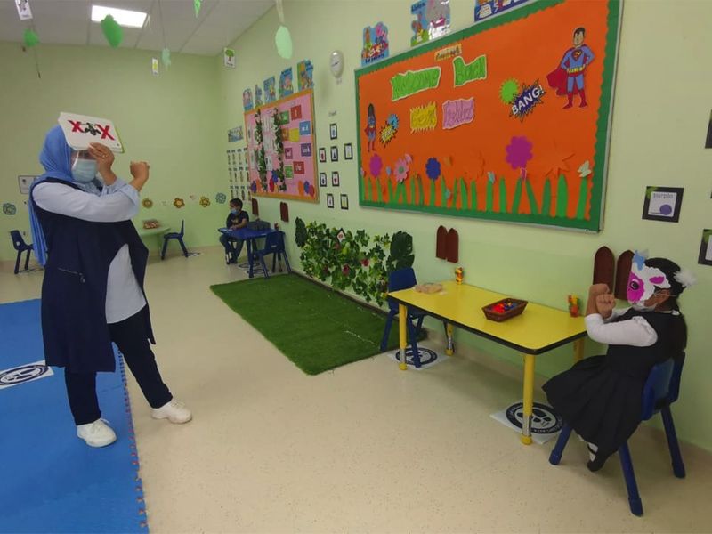 Children at Al Wahda Private School, Sharjah