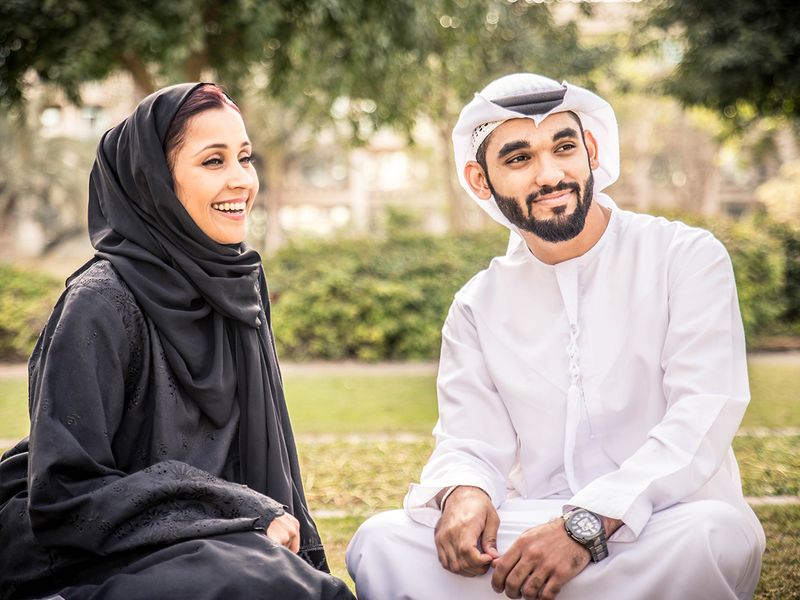 Stock Emirati couple UAE