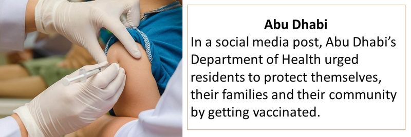 Abu Dhabi's Department of Health also provided information regarding the flu vaccine.