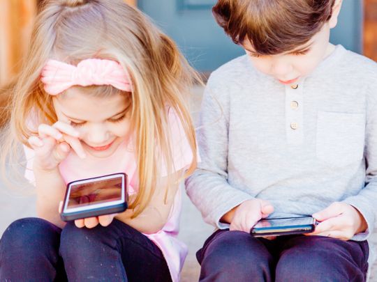 Children on phones