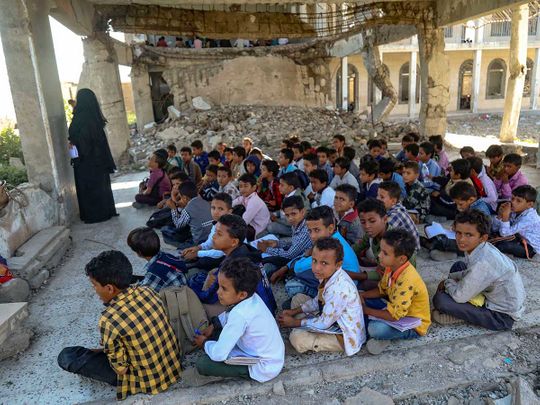 Yemen Taez pupils students school