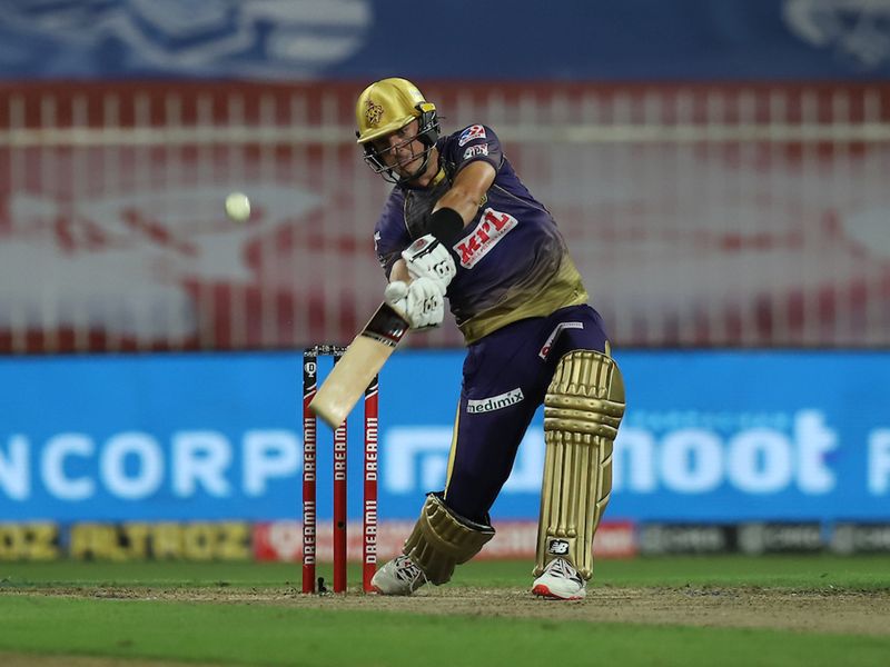 Pat Cummins of Kolkata Knight Riders bats during match 28 of season 13 of the Dream 11 Indian Premier League (IPL) between the Royal Challengers Bangalore and the Kolkata Knight Riders held at the Sharjah Cricket Stadium, Sharjah in the United Arab Emirates on the 12th October 2020. Photo by: Deepak Malik / Sportzpics for BCCI