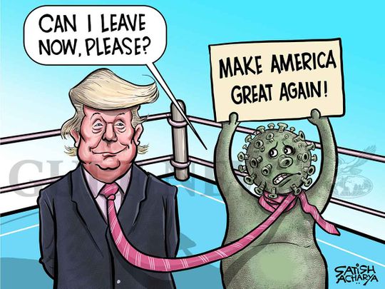 Cartoon from Satish: Trump and the coronavirus