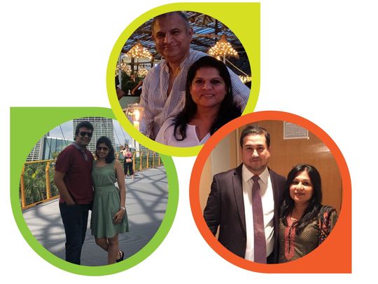 MIXED COUPLES: Amir and Namita Saifi, Shaheen and Ashwin Nair, Tariq Chauhan with wife Lovita.