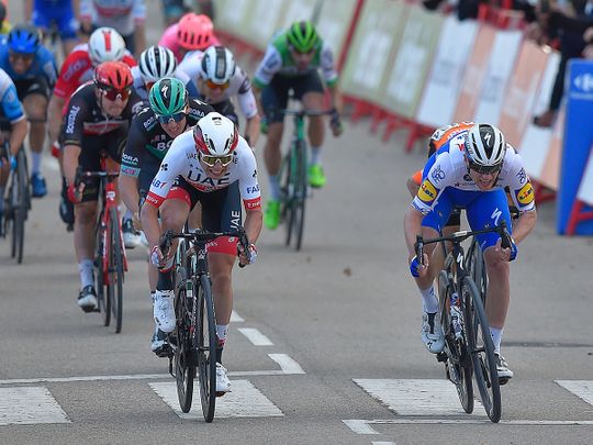Team Deceuninck's Sam Bennett edges UAE Team Emitates' Jasper Philipsen in the 4th stage of the 2020 Vuelta a Espana 