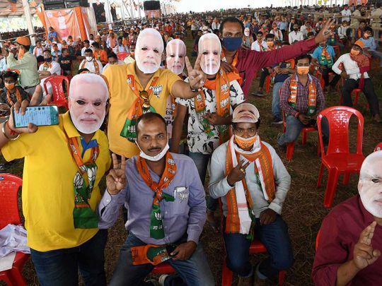 BJP supporters Modi rally Bihar