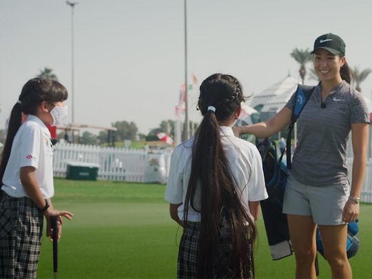 Ladies European Tour professional golfer, Inci Mehmet, took time out of her schedule to give twin sisters Salama and Latifa Al Jassmy an exclusive coaching clinic