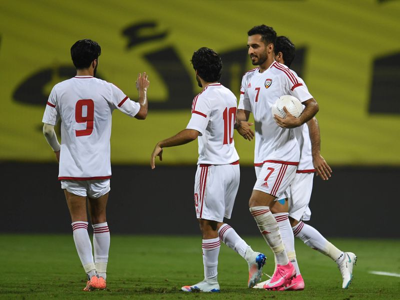 Ali Mabkhout scored twice in the win over Tajikistan