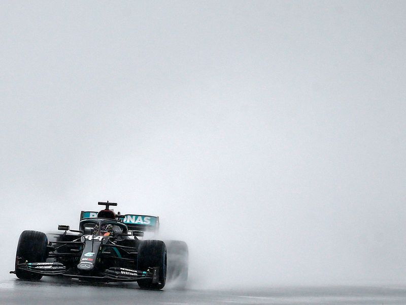 Lewis Hamilton struggles in the rain in Turkey