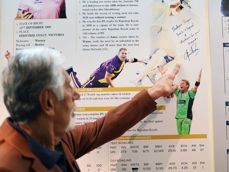 Veteran businessman and cricket aficionado Shyam Bhatia showcases his memorabilia and collectibles in his cricket museum in Dubai on 24th October, 2020.
