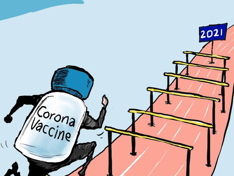 Cartoon: Race to COVID-19 vaccine intensifies | Cartoons – Gulf News