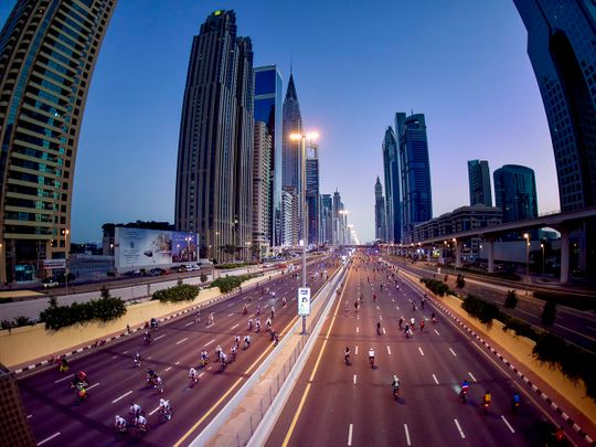 Sheikh Zayed Road turns into a cycling track for Dubai Ride 2020