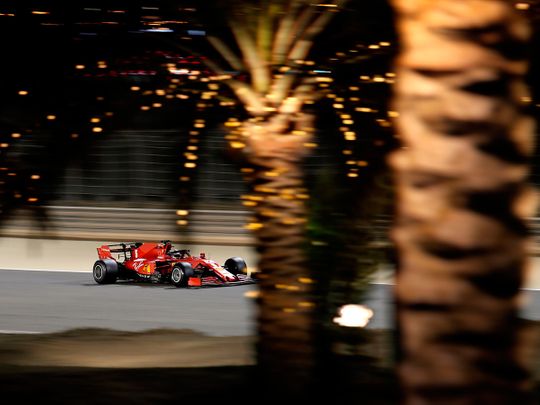 Ferrari's Sebastian Vettel during practice ahead of the Bahrain Grand Prix