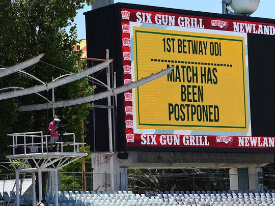 The first ODI between South Africa and Eng;and was postponed on Friday