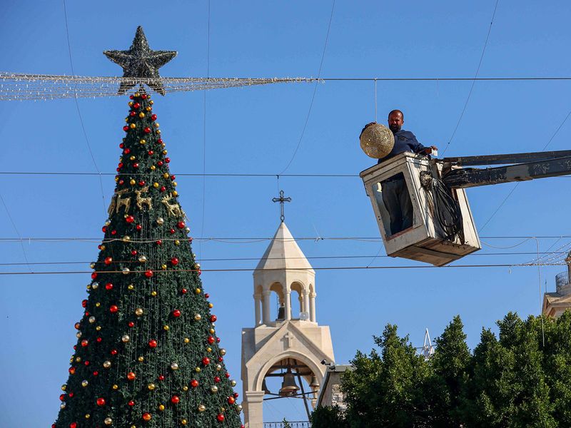 Christmas tree-lighting in Bethlehem 