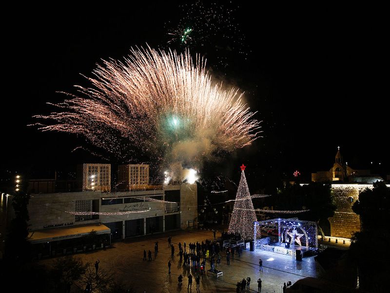 Christmas tree-lighting in Bethlehem 