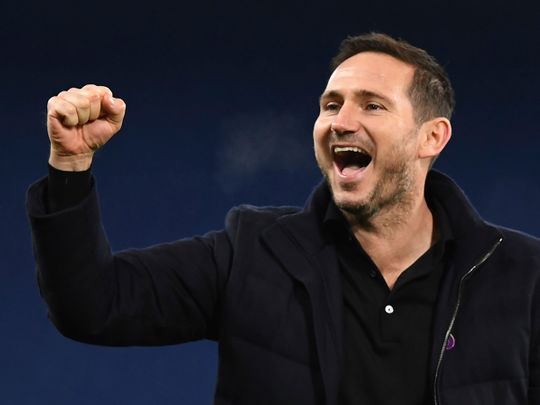 Frank Lampard celebrates Chelsea's win over Leeds United