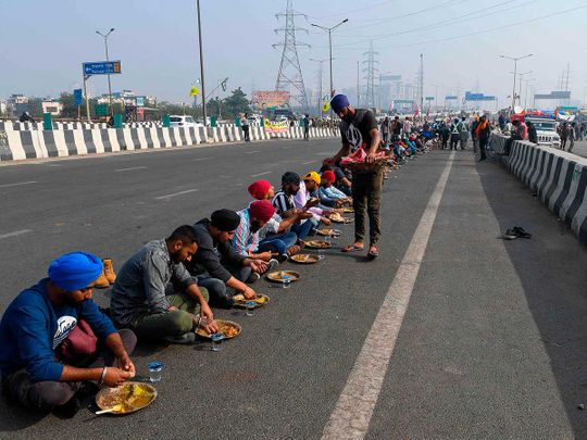 FArmer protest india eat