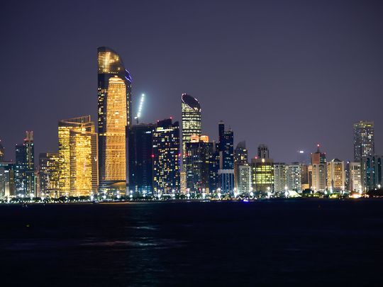 STOCK Abu Dhabi skyline corniche