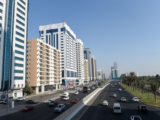 STOCK Abu Dhabi skyline corniche