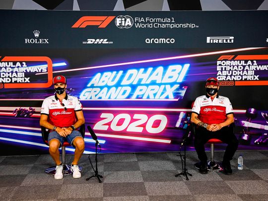 Alfa Romeo teammates Antonio Giovinazzi and Kimi Raikkonen speak ahead of the Abu Dhabi Grand Prix