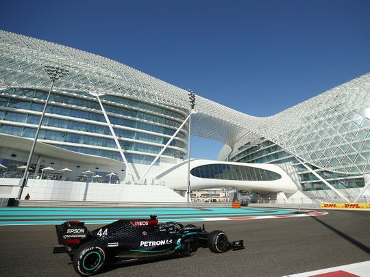 Mercedes' Lewis Hamilton got back on track at Yas Marina Circuit during Abu Dhabi Grand Prix practice