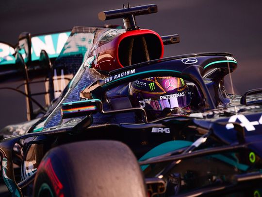 Mercedes' Lewis Hamilton during FP3 at the Abu Dhabi Grand Prix