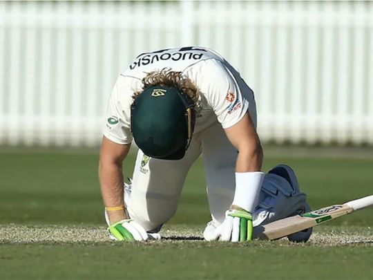 Will Pucovski was forced to retire hurt after he was hit on the head while batting for Australia A