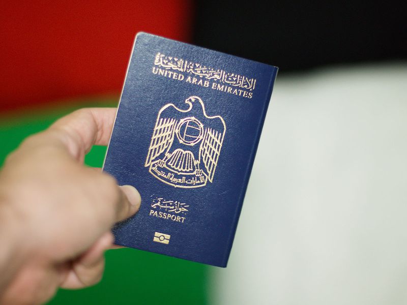 Stock UAE Emirati passport