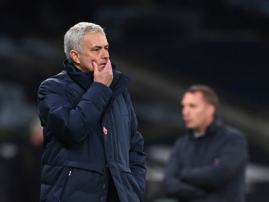 Tottenham's Jose Mourinho saw his side lose to Leicester