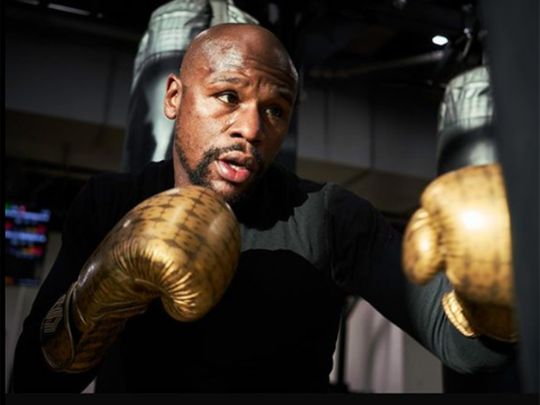 Floyd Mayweather is training hard for the Logan Paul fight