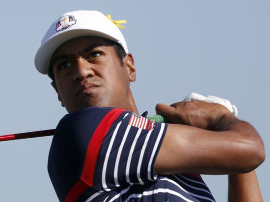 Tony Finau represented the US at the 2018 Ryder Cup at Le National in Paris