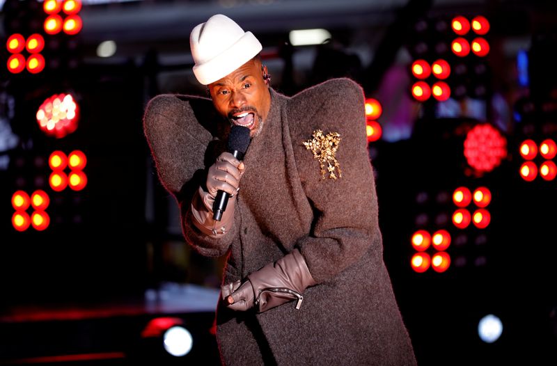 Billy Porter performs in Times Square on New Years Eve in New York City, U.S., December 31, 2020. Gary Hershorn/Pool via REUTERS