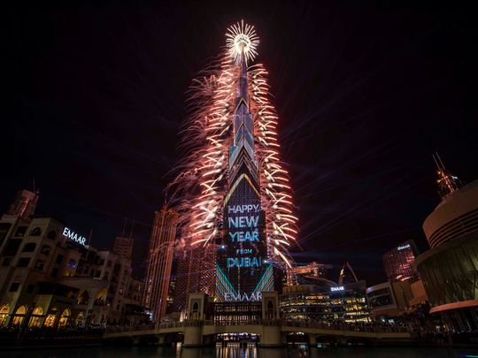 Burj Khalifa fireworks light up the Dubai sky to welcome New Year 2021