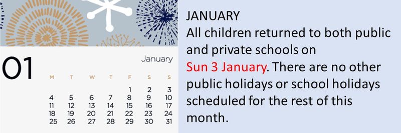 Calendar holidays