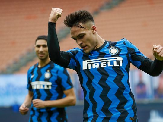 Inter Milan's Lautaro Martinez hit a hat-trick against Crotone