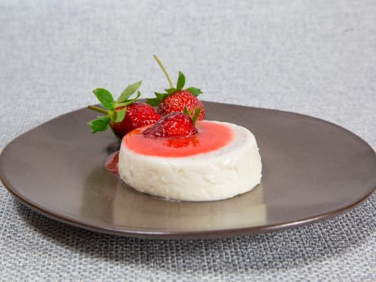 Panna Cotta with strawberry coulis 