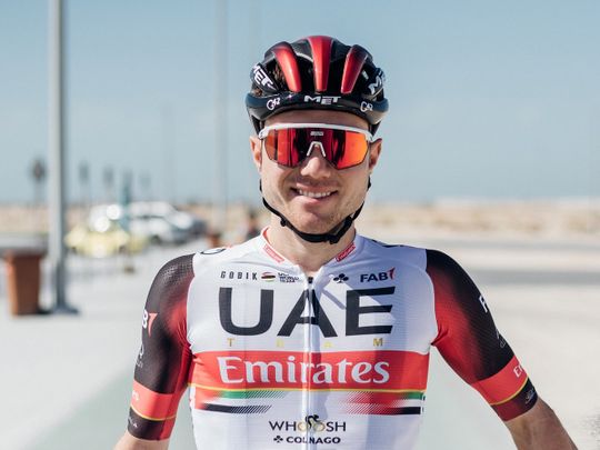 New UAE Team Emirates rifer Marc Hirschi  