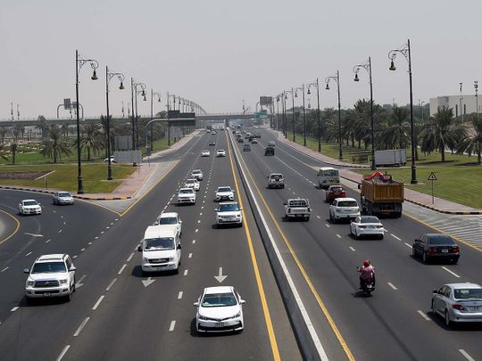 Stock Airport road in Sharjah