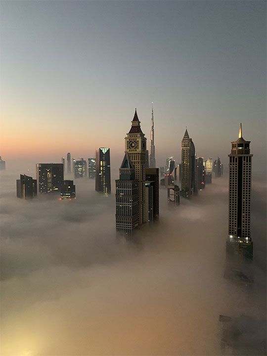 Dubai Media office fog pics