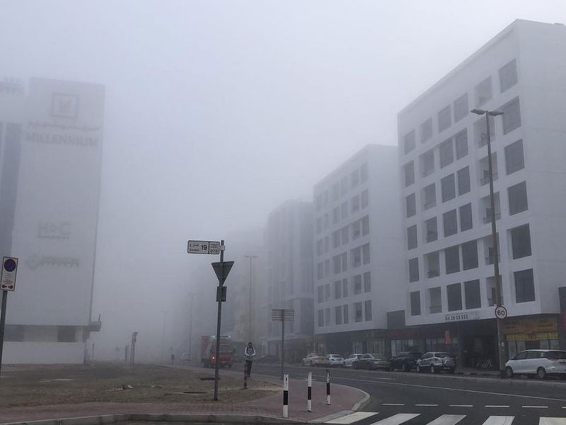 Fog in Al Barsha, Dubai