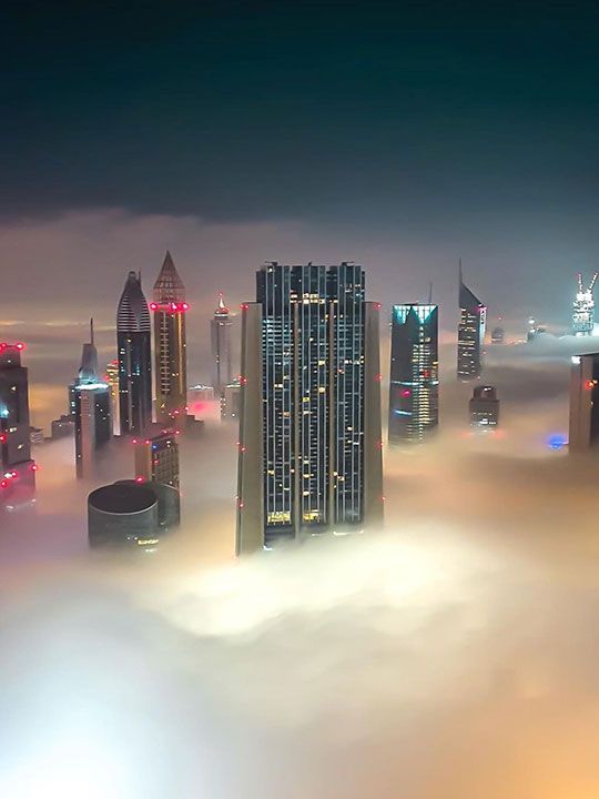 Sheikh Hamdan's aerial Dubai fog photos are out of this world